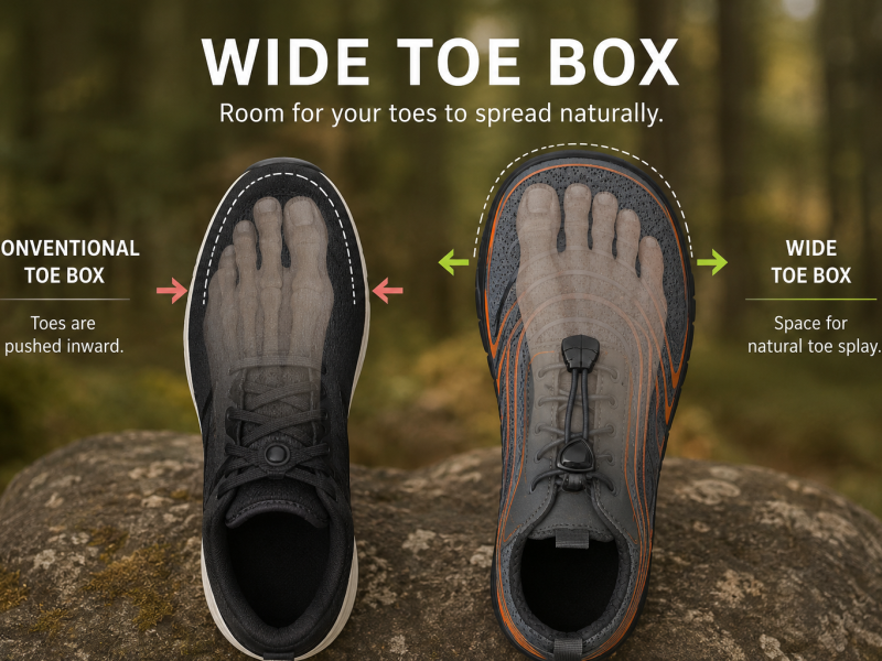 Mikä on leveä varvastila? Näin wide toe box toimii