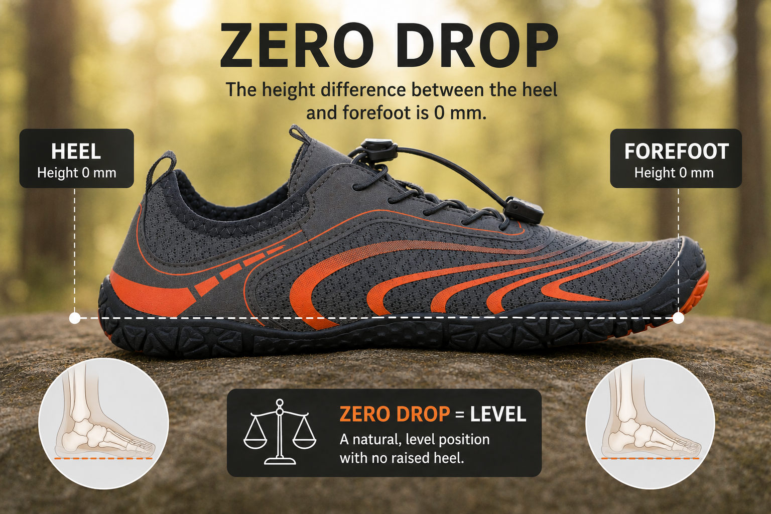 Mitä zero drop tarkoittaa kengissä?